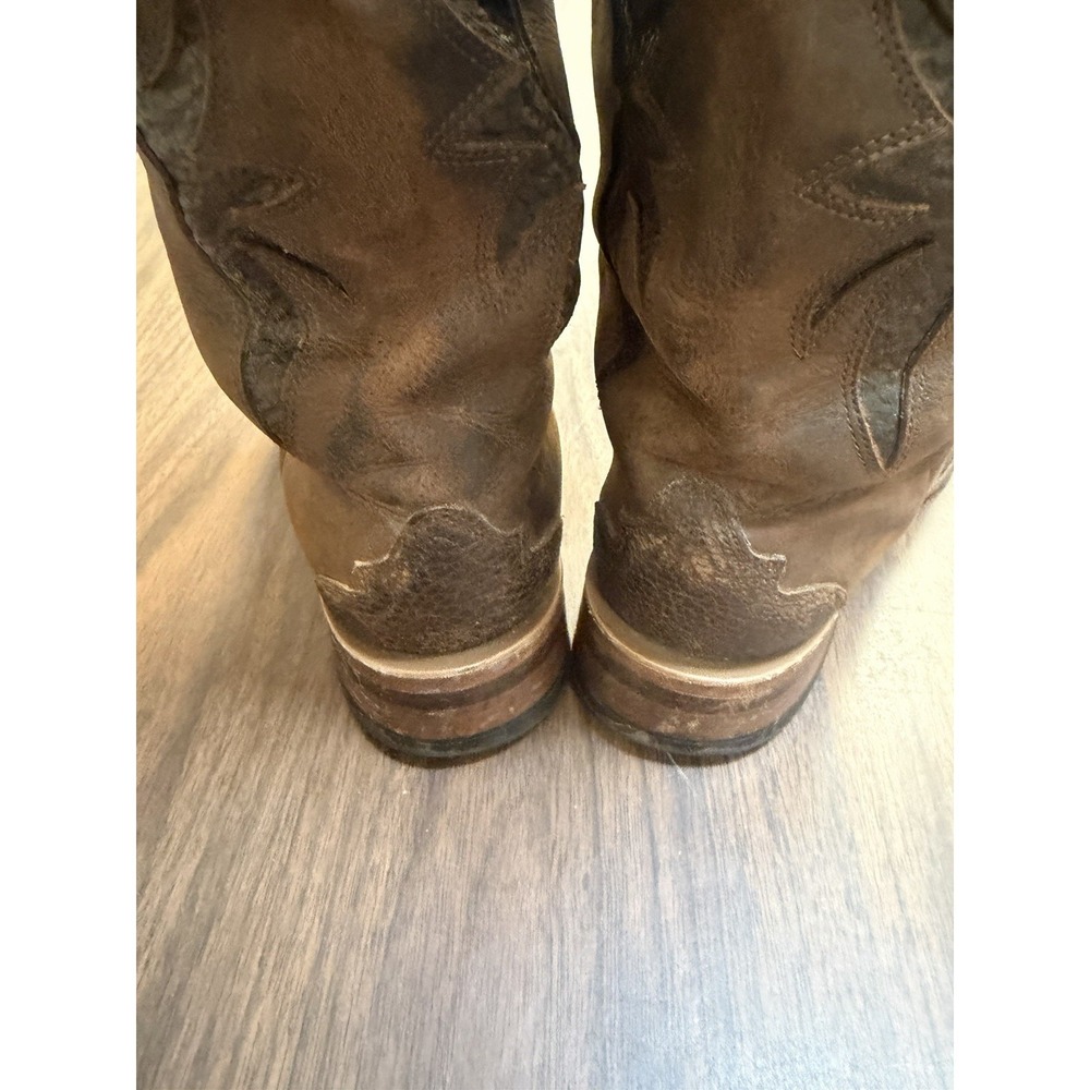 Vintage Boulet Men's Brown Leather Square Toe Western Boots Size US 11.5 E - Picture 4 of 10
